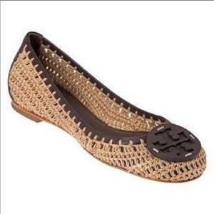Tory Burch woven/leather flats